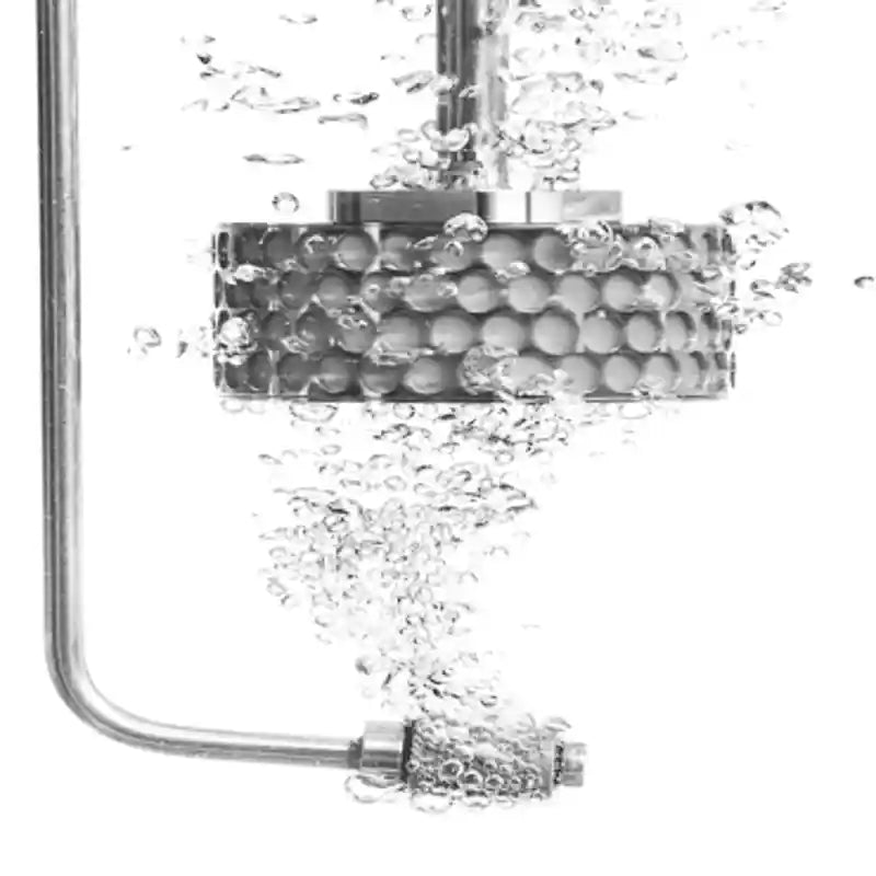 Gas sparger attachment showing distribution ports for optimal gas flow